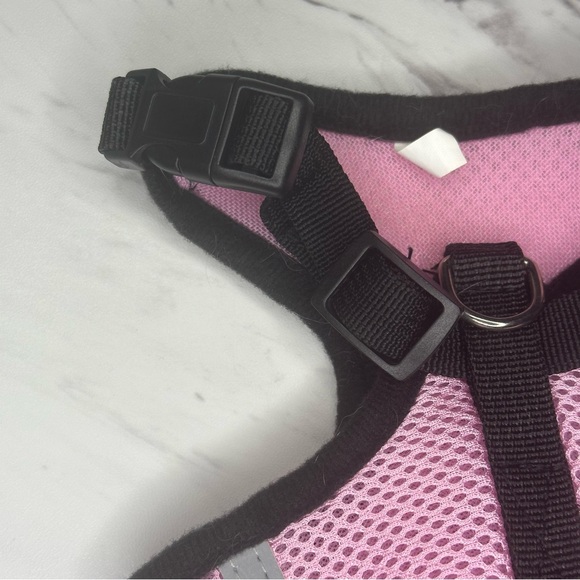 Reflective Pet Harness & Leash Set - Pink - Size Small - Picture 6 of 7